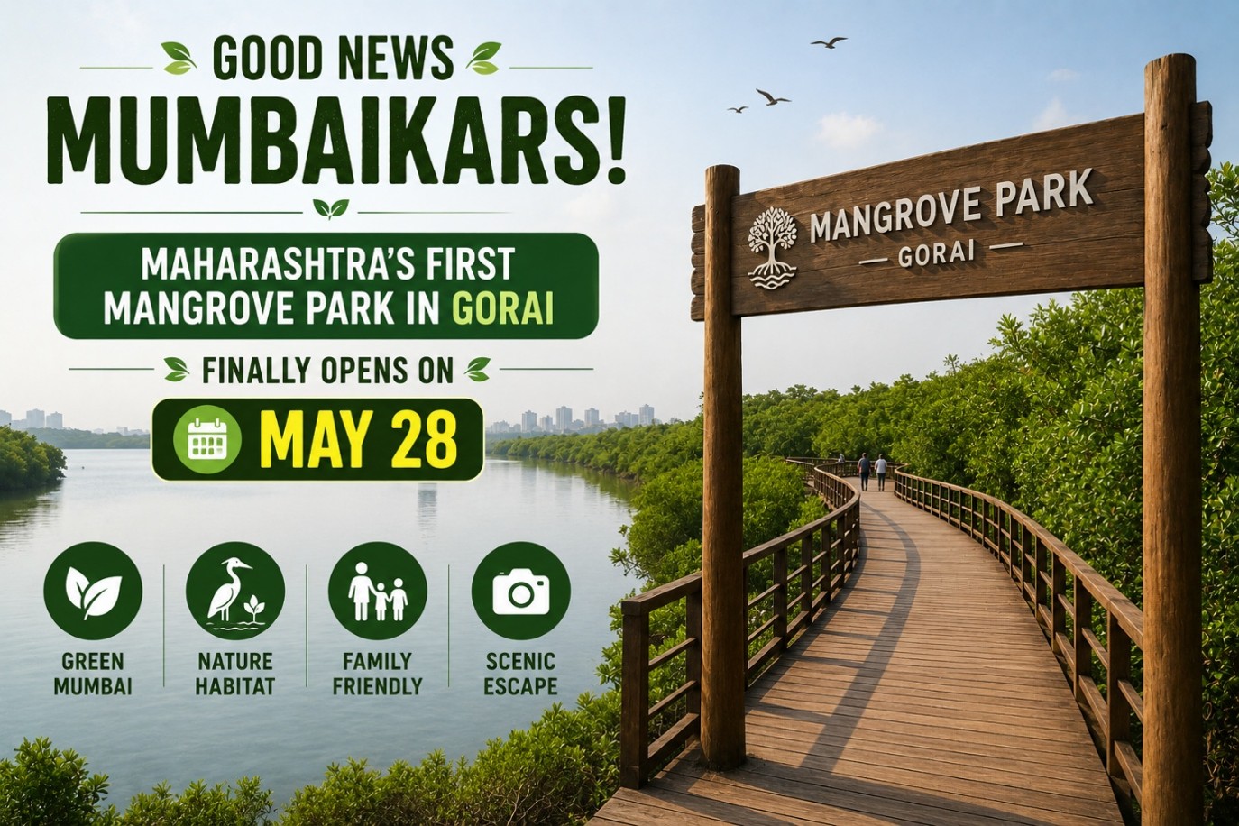 Good News Mumbaikars! Maharashtra’s First Mangrove Park in Gorai Finally Opens on May 28