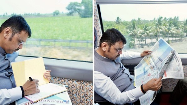 ‘Loved Travelling, Thank You Modi Ji’: Maharashtra CM Devendra Fadnavis Takes Vande Bharat From Mumbai to Shirdi for Fuel-Saving Awareness