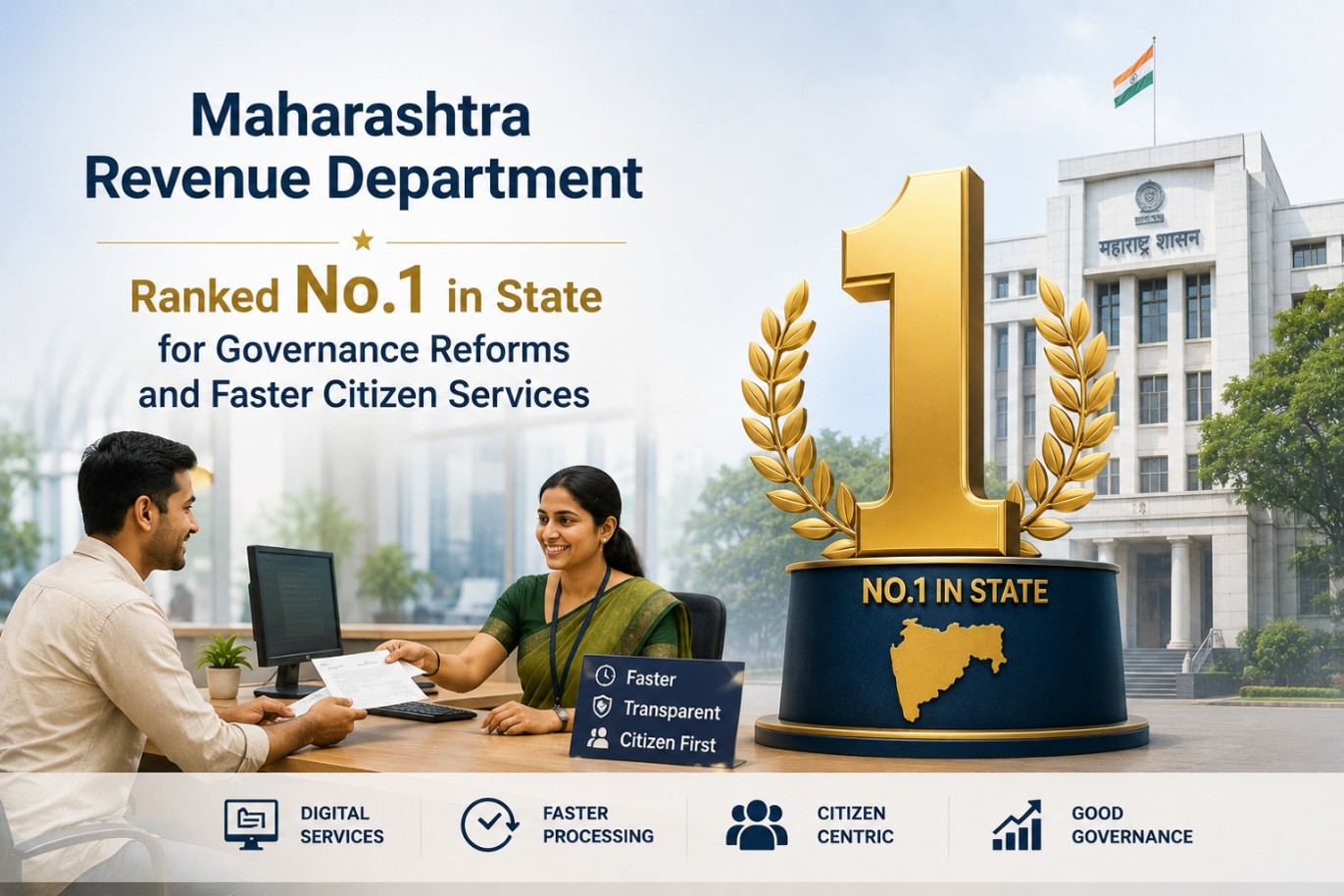 Maharashtra Revenue Department Ranked No.1 in State for Governance Reforms and Faster Citizen Services